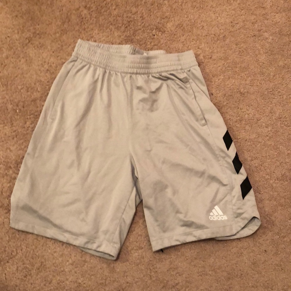 Men’s silver Adidas shorts